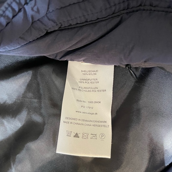 Etage Long Length Puffer Jacket Navy Blue Size 6 - Picture 7 of 7